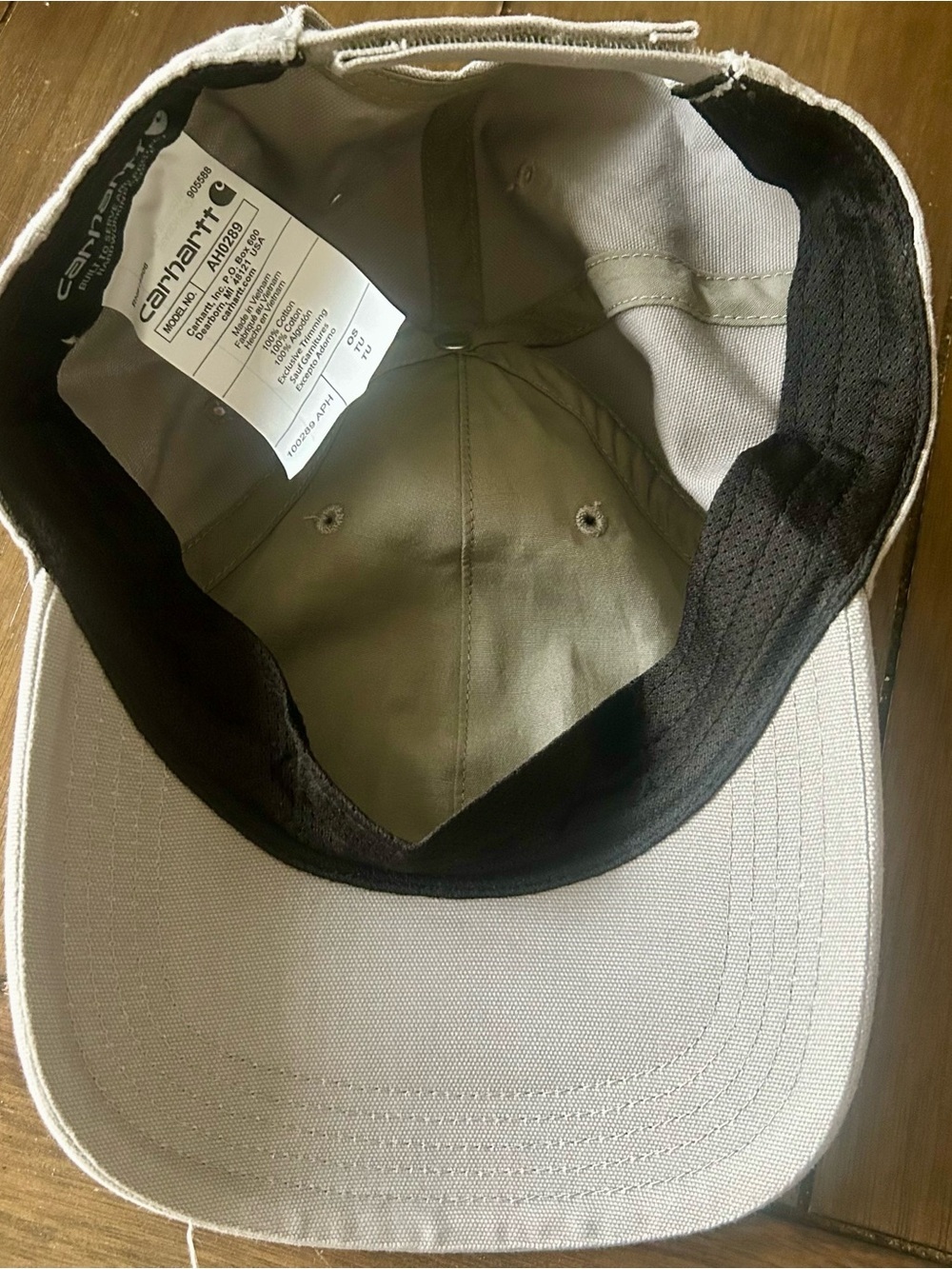 Carhartt Light Gray Canvas Baseball Cap with Leather Patch - Picture 6 of 7